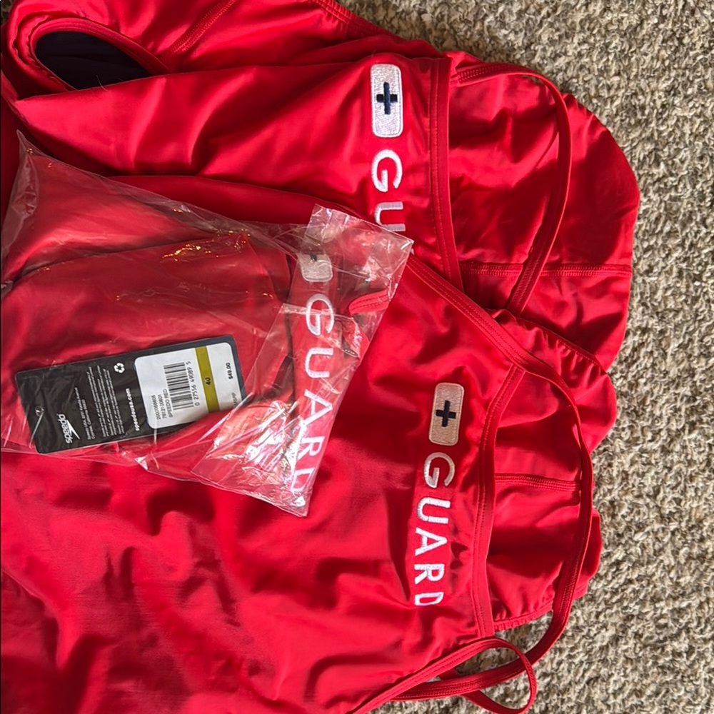Red Lifeguard Swimsuit